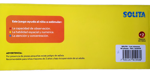 Juega Y Aprende Los Numeros 56 Pzas De Madera Marca Solita