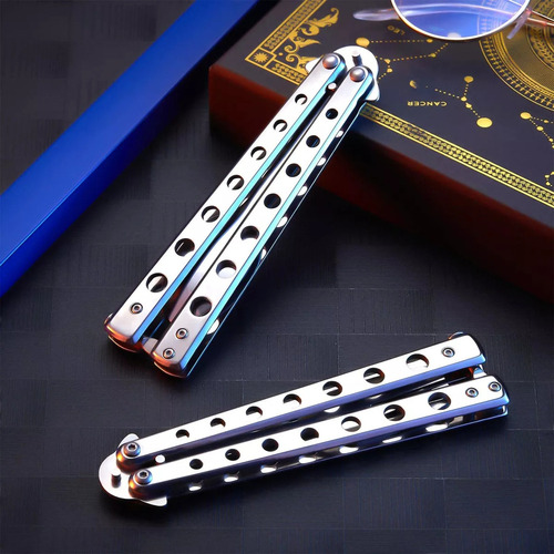 Cuchillo Plegable Con Forma De Mariposa, 2 Unidades, Cuchara