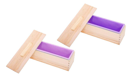 Molde De Silicona Para Jabón De 2 Piezas Con Tapa De Madera