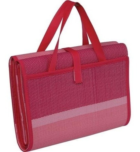 Esteira De Praia Dobrável 1,80x90cm Vira Bolsa Cor Vermelha