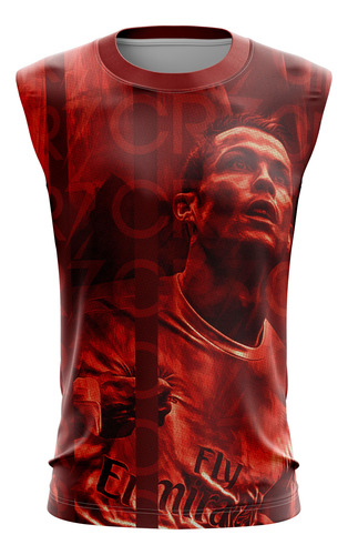 Playera Sublimada Sin Manga Talla Extra Cristiano Rojo