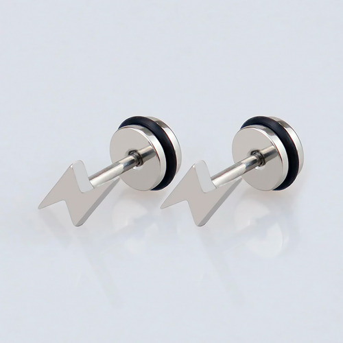 Aros De Acero Aros Mujer Plata Aros Hombre Piercing Rayo