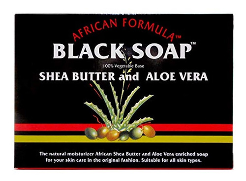 Jabón Negro Africano Manteca De Karité Y Aloe Vera, 3.5 oz