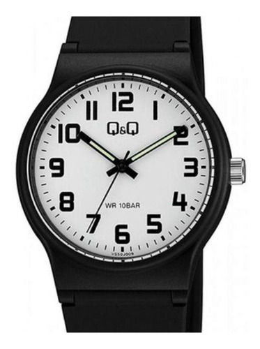 Reloj Hombre Q&q Vs50 Sumergible By Citizen Relojesymas Color de la correa Negro