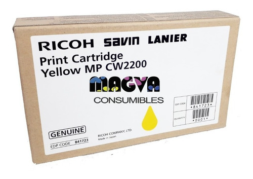 Tinta Ricoh Mp Cw2200 841723 Amarillo Cartucho Original 100ml 