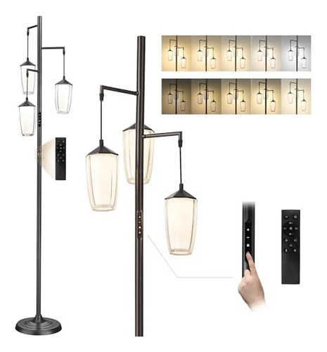 Lámpara De Pie Moderna Regulable, Lámpara De Pie De 3 Luces