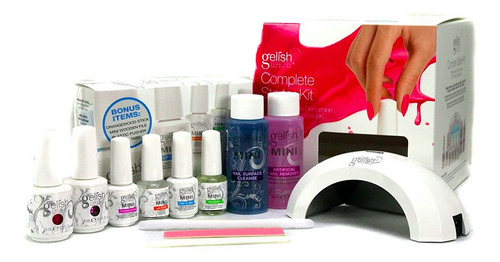 Gelish kit completo de iniciacion com lampara led com 2 tonos Soak-off gel polish