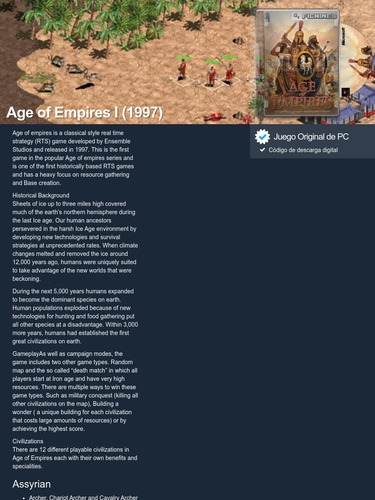 Age Of Empires 1 (1997) - Descarga Digital - Pc #10485