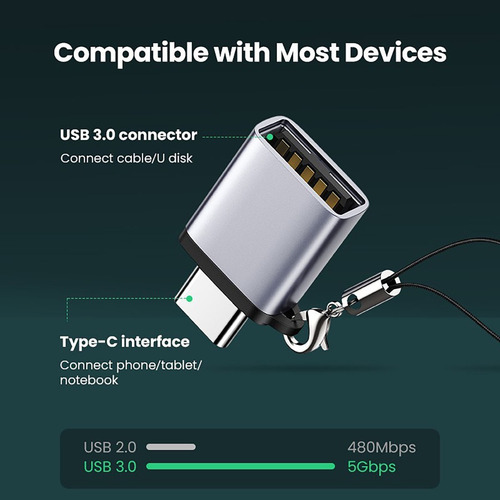 Adaptador Tipo C A Usb 3.0 Ugreen Convertidor Hembra