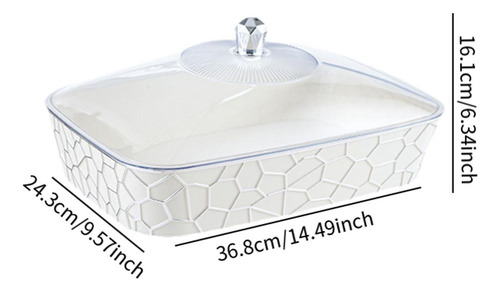 Servir Bandeja Con Tapa Portátil De 36.8cmx24.3cmx16.1cm