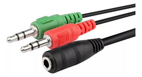  Cable Adaptador Audio 3.5mm Para Mic Auri Ps4 Pc Consolas