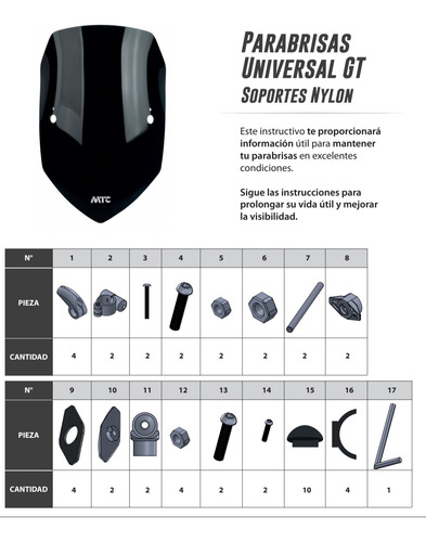 Parabrisas Gt P/ Benelli Tnt 25n Transparente Mtc
