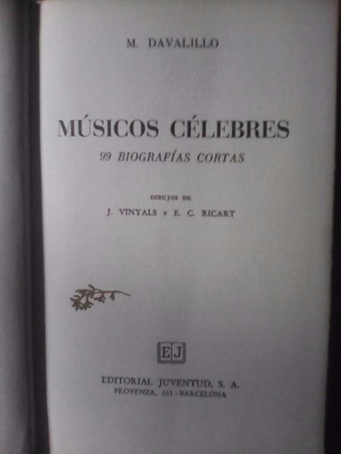 Biografías Cortas 99 Músicos Célebres Con Dibujos* Año 1973*