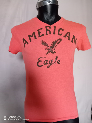 Playera Ae Extra Chica Atlhetic Fit Naranja Neón 