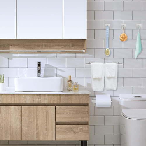 Juego De Accesorios De Baño Con 2 Toalleros Autoadhesivos, S
