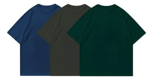 Playera Oversize 3pz Alto Calibre Algodón Peinado Comodas