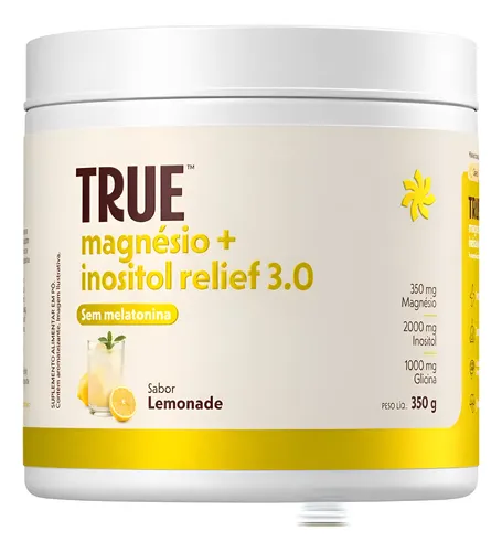 True Magnésio + Inositol 3.0 True Source Sem Melatonina 350g Limonada 350g | Sem Melatonina