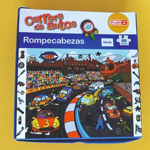 Puzzle Rompecabeza 88 Piezas Pista Autos + Busca Y Encuentra