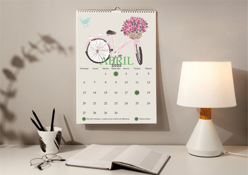 Imprimible Calendario 2025 Calendario Floral