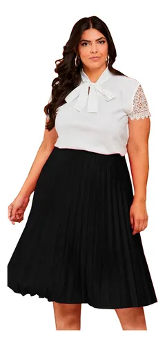 Conjunto saia e blusa social hotsell plus size
