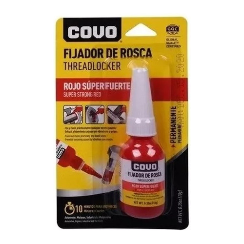 Fijador Trabarosca Pegamento Covo Rojo Fuerte 10 Gr X 2 Und