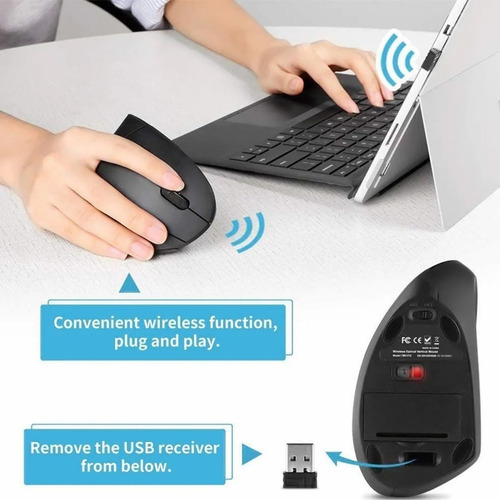 Imagen 2 de 7 de Mouse Gamer Vertical, Ergonómico E Inalámbrico