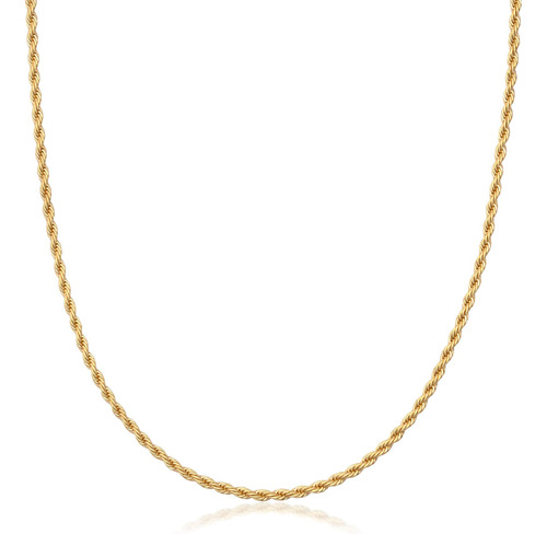 Collar De Cadena De Cuerda Chapado En Oro De 18 Quilates Bar