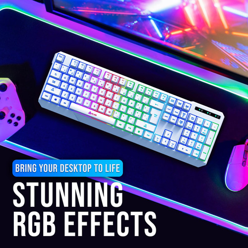 Teclado Inalámbrico Para Juegos Klim Chroma Rgb Con Barra Re