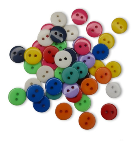 Pack 200 Botones Plasticos 1 Cm Colores Surtidos