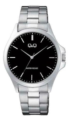 Reloj Q&q Malla Acero Inox Esfera Color Negro C36a007py Febo