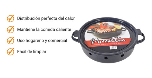 Imagen 2 de 7 de Brasero Parrillin De Mesa Esmaltado