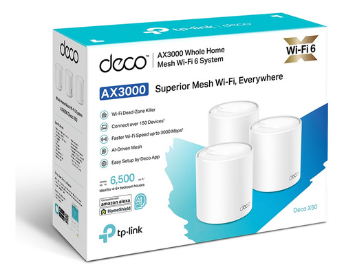 Sistema Wi-fi 6 Mesh Ax3000, Deco X50 (3-pack) Tp-link