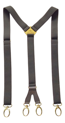 Tirador Pantalón Suspenders Mosq Dob Esp Cu Gis Osc Bro 3cm