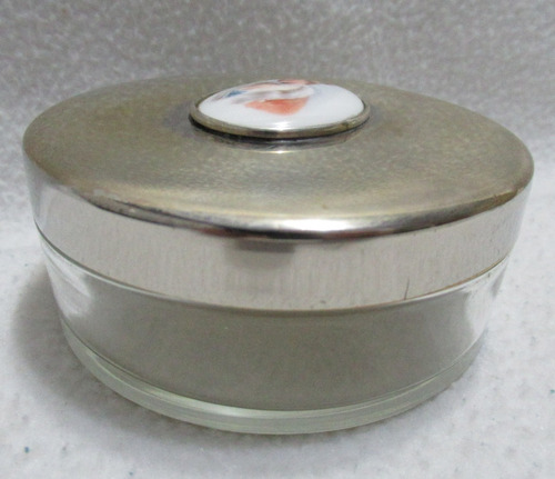Alhajero Caja Metal Blanco Cristal Miniatura Dama Porcelana (Usado)