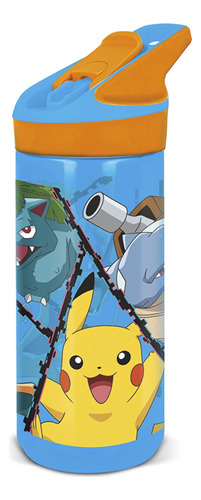 Botella Tritán Pokemon 620ml Con Pajita Pikachu