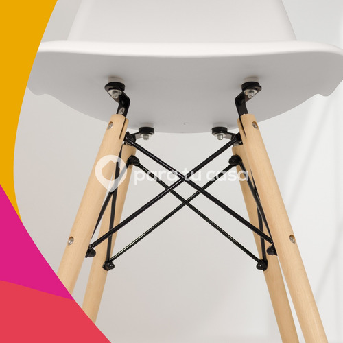 Sillas X 6 Comedor Plástico Patas Madera Diseño Eames Ct