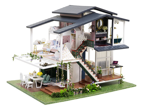 Casa De Muñecas Para Jardín, Miniatura, Romántico Edificio D