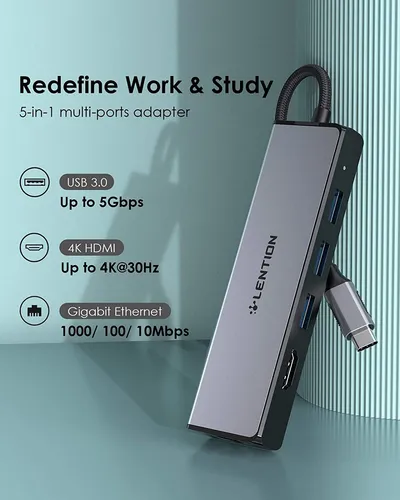 Hub Usb C Multipuerto Con Salida Hdmi 4k