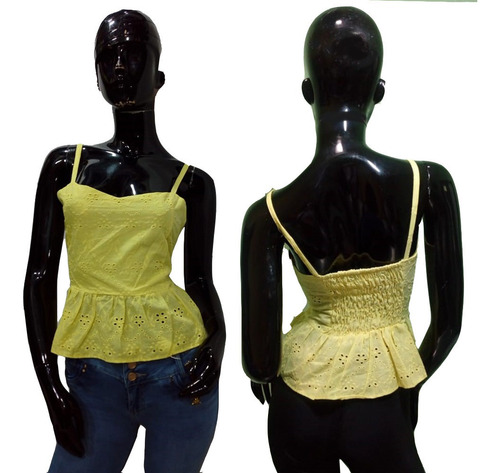 Imagen 2 de 2 de Blusa Dama De Tirantes Con Diseño Borado Con Olanes