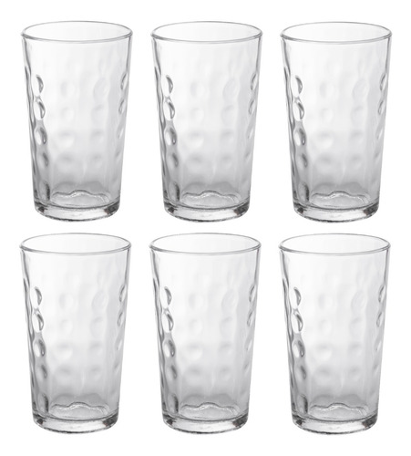 Juego De Vasos De Vidrio Durax Irupe 350 Cc X 6 Unidades