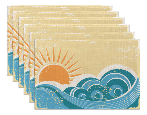 Juego De 6 Manteles Individuales Japoneses 30x45 Cm Mmg