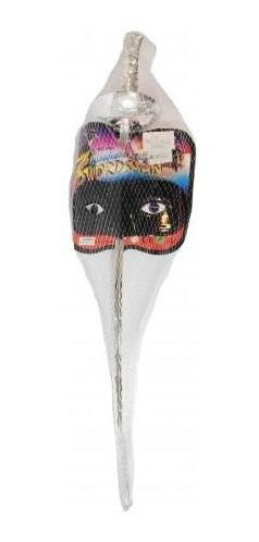 Imagen 3 de 5 de Set Zorro Espada 61cm Plateada Y Mascara 16.5x7