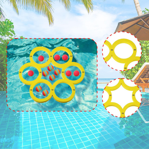 Juego De Lanzamiento Para Piscina Con Puntuación Y 12 Bolas