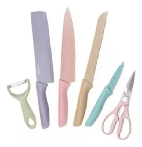 Set De Cuchillo 6 Pza De Colores Evdrtverh