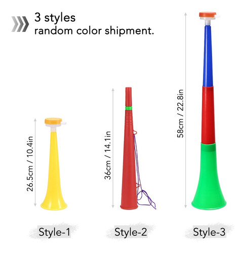 Cuernos Vuvuzela De Plástico Para Ventilador De Fútbol, Tr