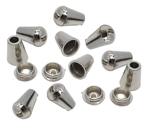 5 X 10 Piezas De Topes De Campana Para Extremos De Plata