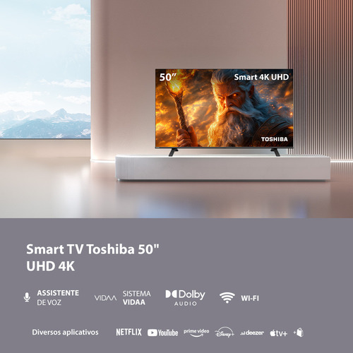 Smart Tv Dled 50 4k Toshiba Vidaa 3hdmi 2usb Wi-fi