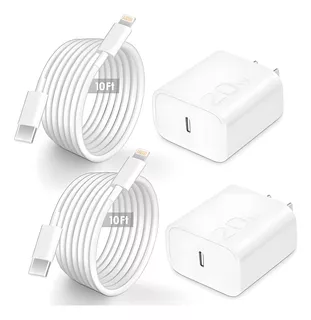 Cargador Rápido Usb C 20w + Cable Carga Rápida 10ft