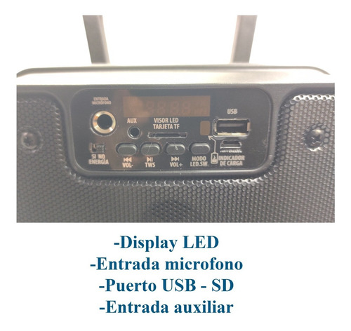 Parlante Portatil Usb Sd Mp3 Bluetooth Karaoke + Microfono