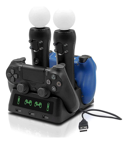 Estacion De Carga Para Joystick Ps4 Ps Move Usb Tiancai